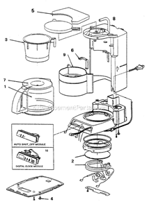 Page A Diagram and Parts List for PRX20D-DI  Mr Coffee Coffee Maker